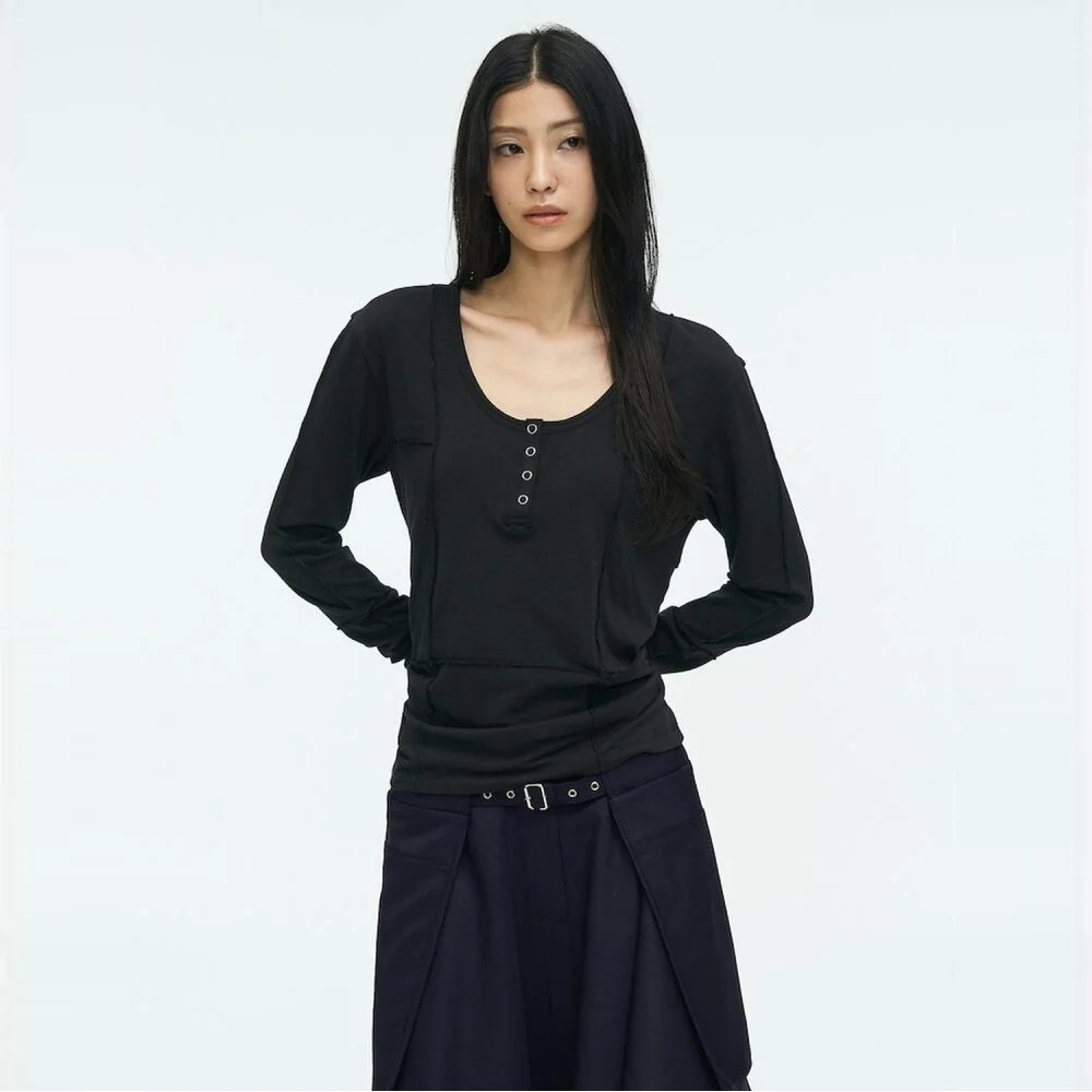 Henry Neck TShirt Black (AG6241A025)