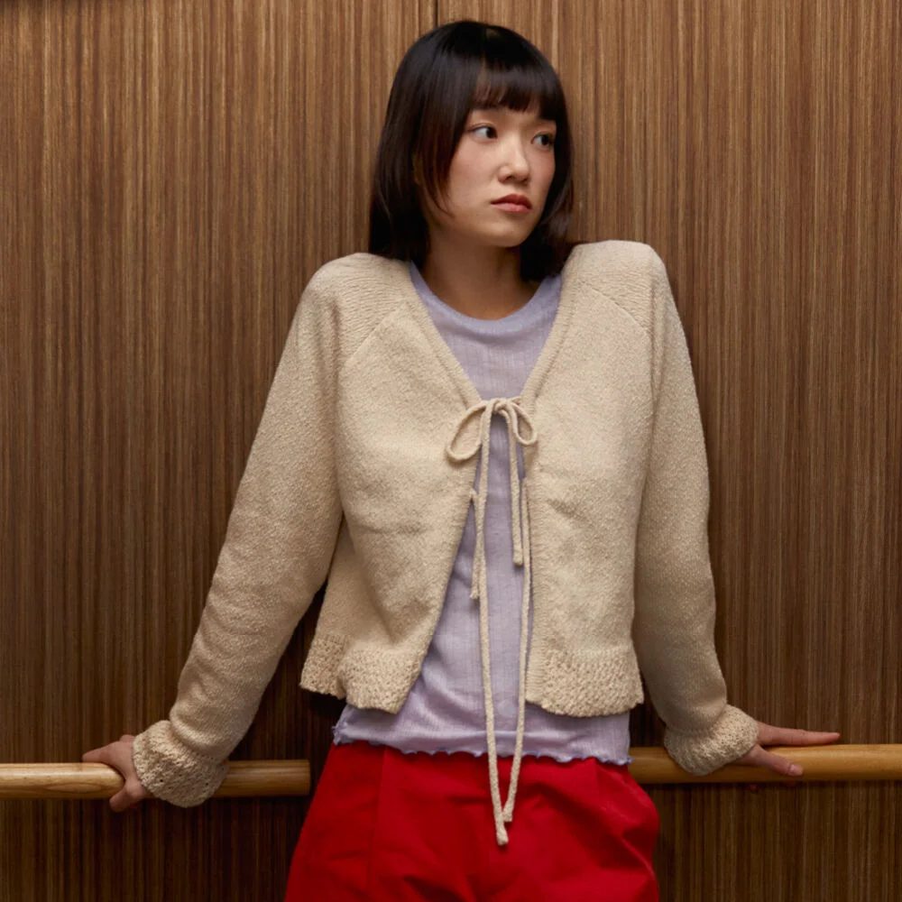 Bow Cardigan (Beige)