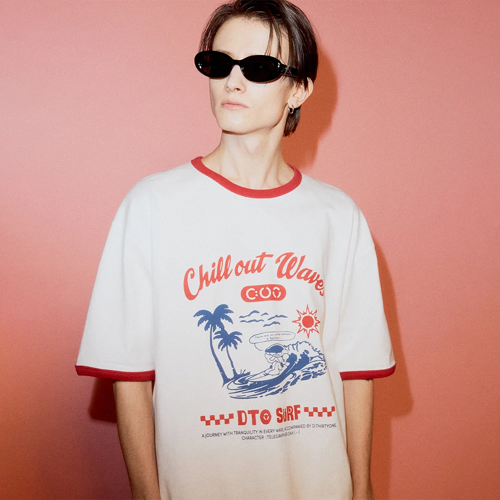 Surfing Dah Ringer T-Shirt (White)