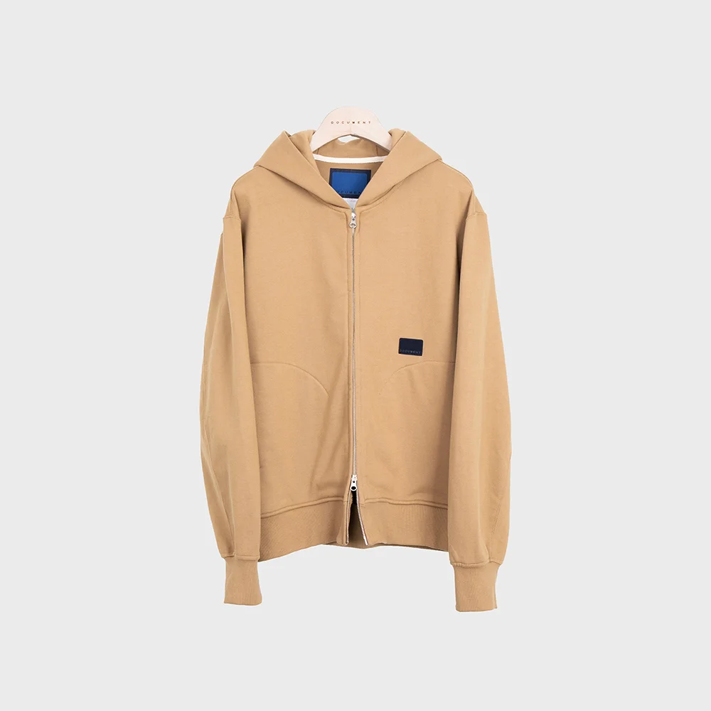 HOODED ZIP UP_CAMEL