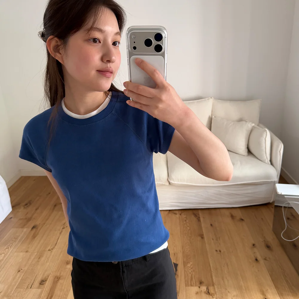 COTTON CAP T-SHIRT (SUMMER BLUE)