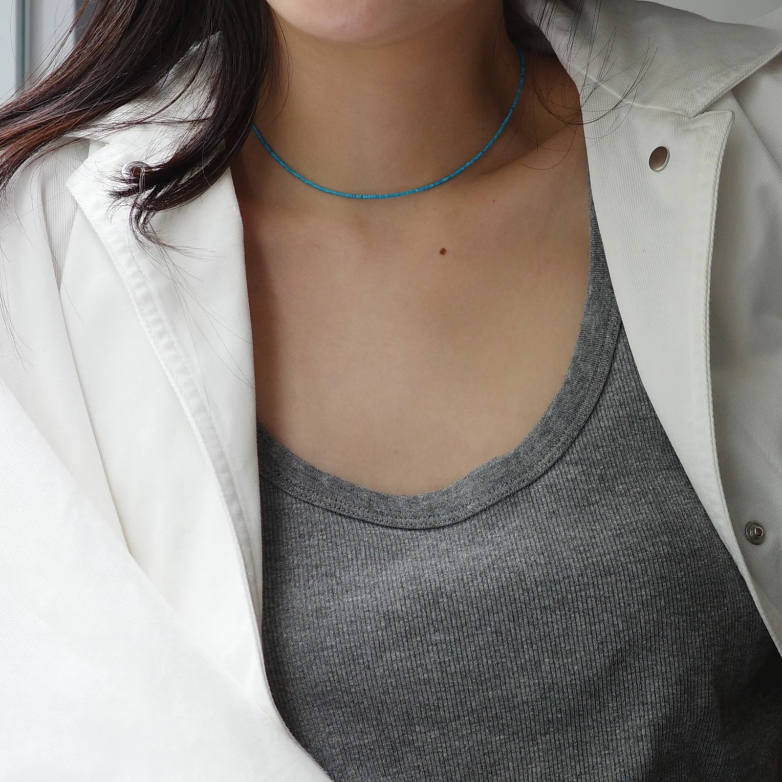 Turquoise Thread Necklace