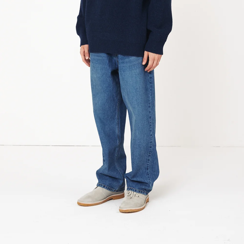 Blueborn Tapered 5 Pocket Denim Pants Normal Navy