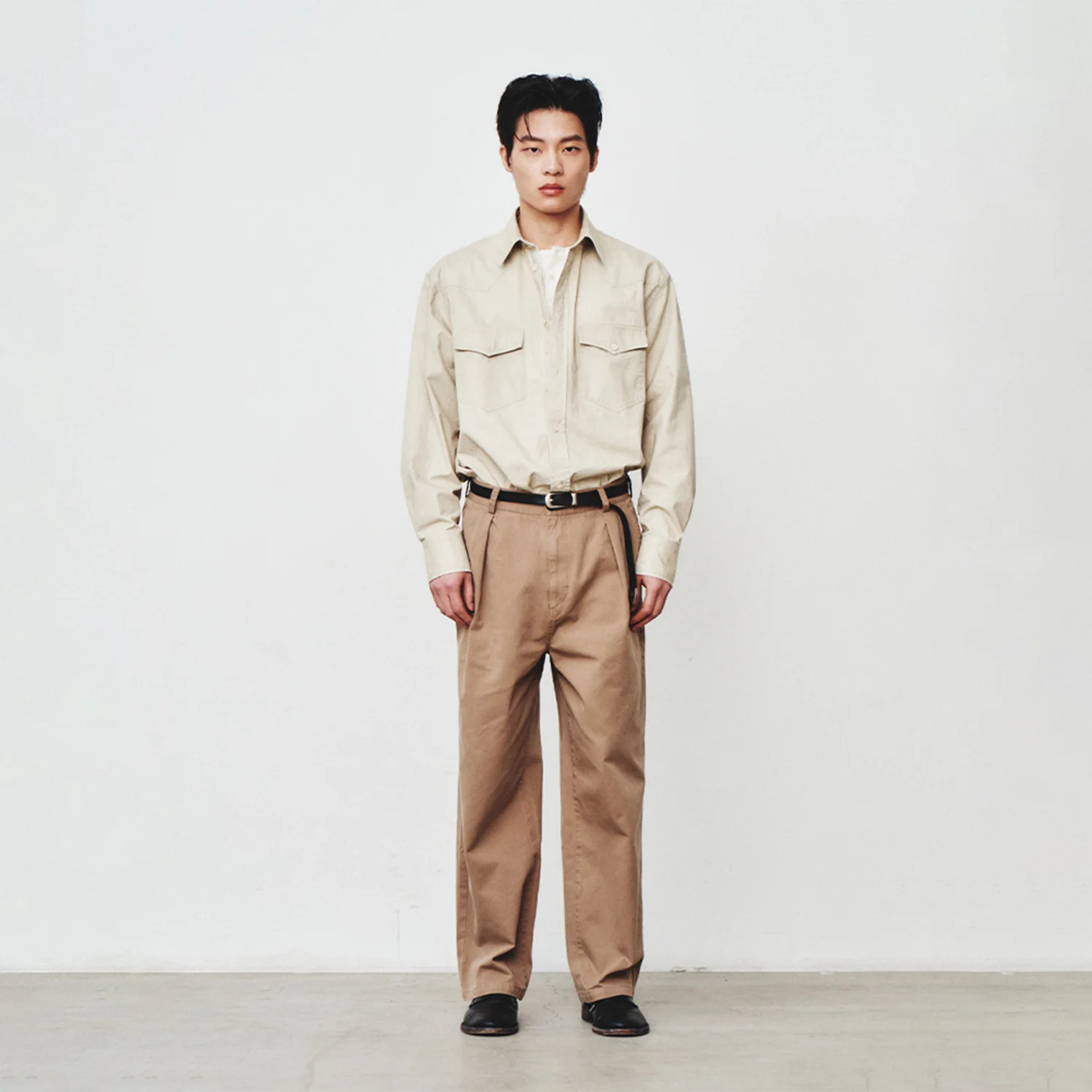 Washed Western Shirt_ Cream
