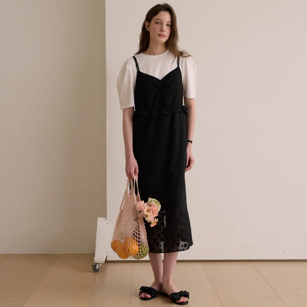 Jacquard bustier dress - Black