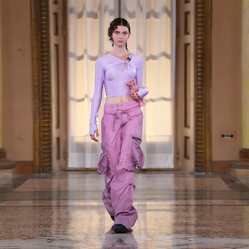 BALLOON POCKET PARACHUTE PANTS apa709w(DUSTY PINK)