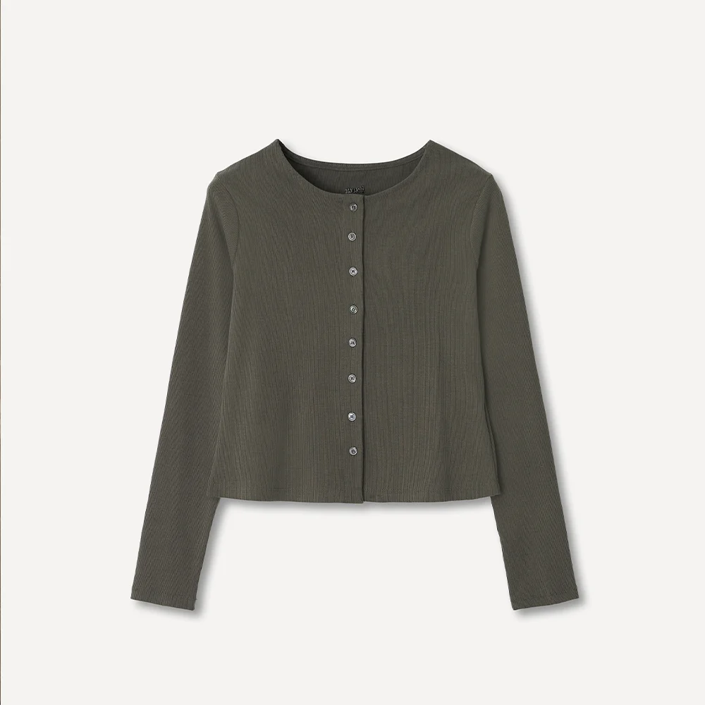 PONY ROUND CARDIGAN (KHAKI)