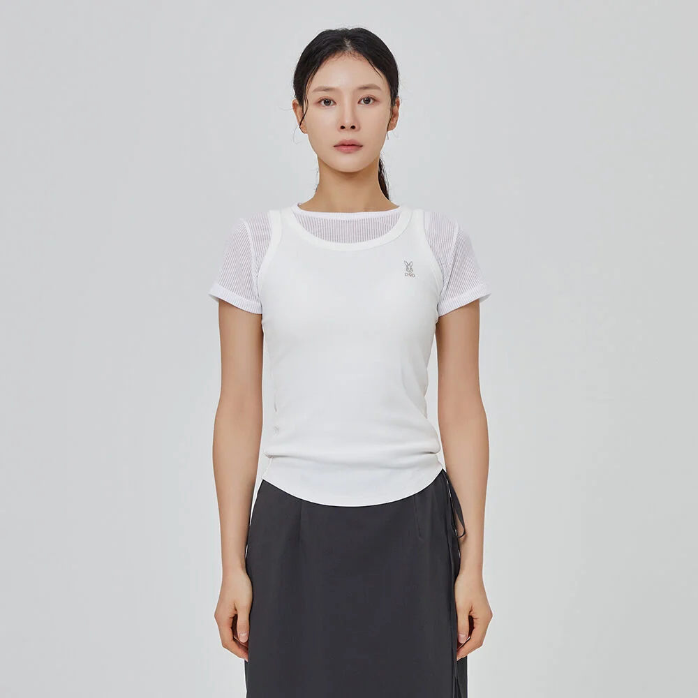 羅紋 無袖 T恤 女裝(OFF WHITE 2)