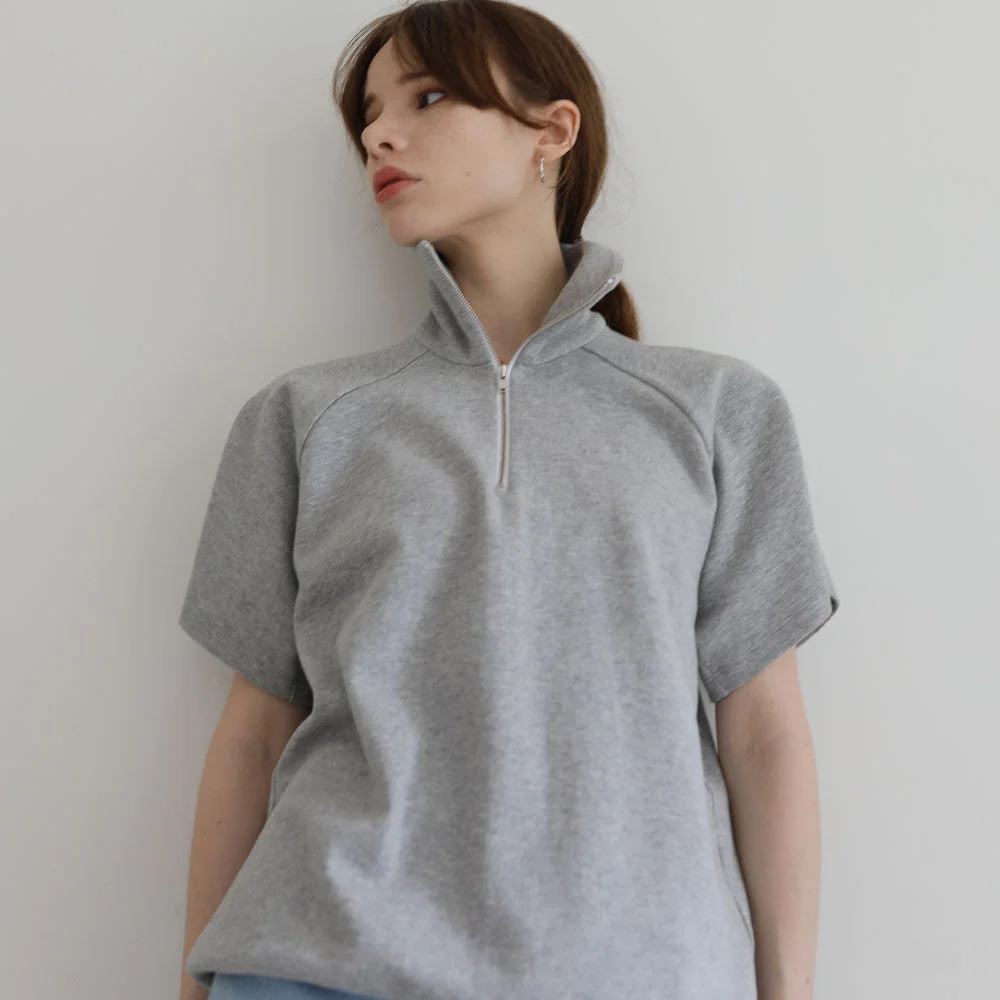 Half zip-up sweatshirt - Grey