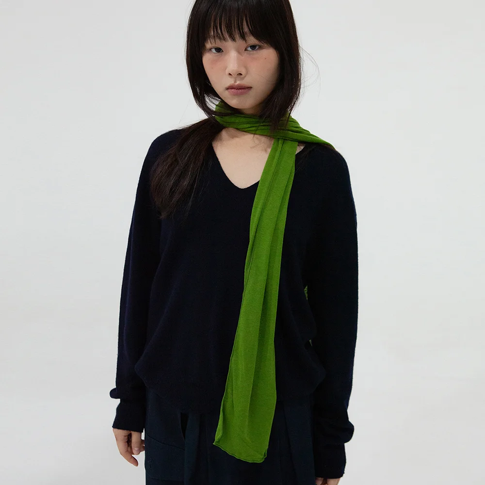 soft tencel long scarf - green
