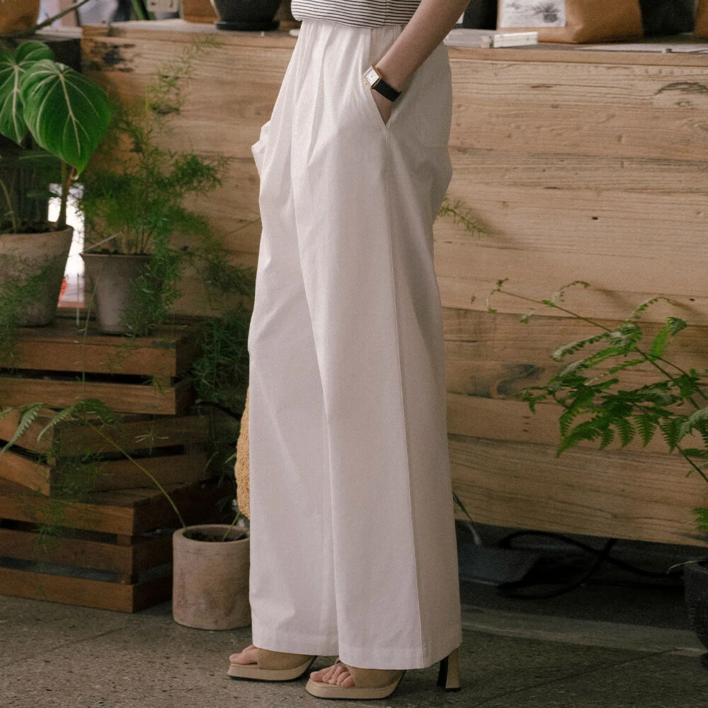 Cotton wide pants TISU01PT01_Ivory