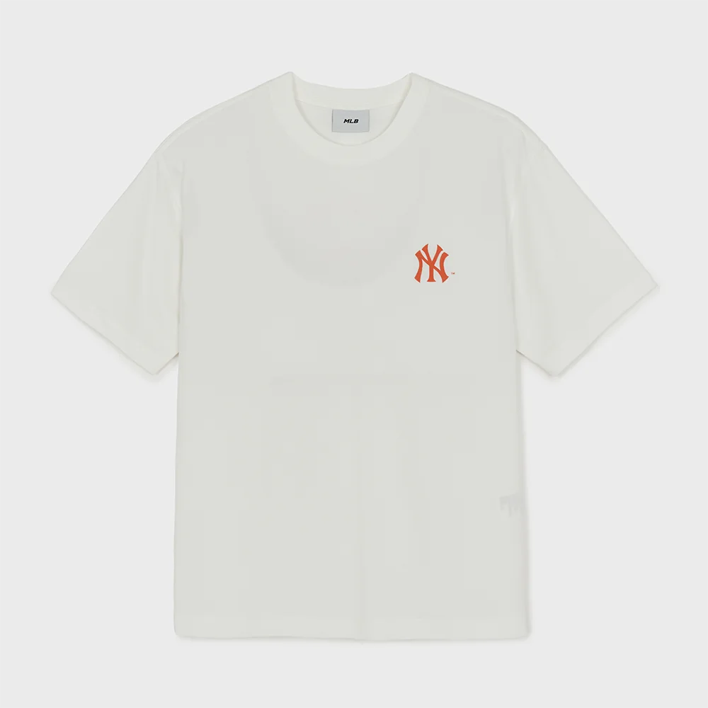復古 運動風 Cursive 圖案 短袖 T恤 NY (Ivory)