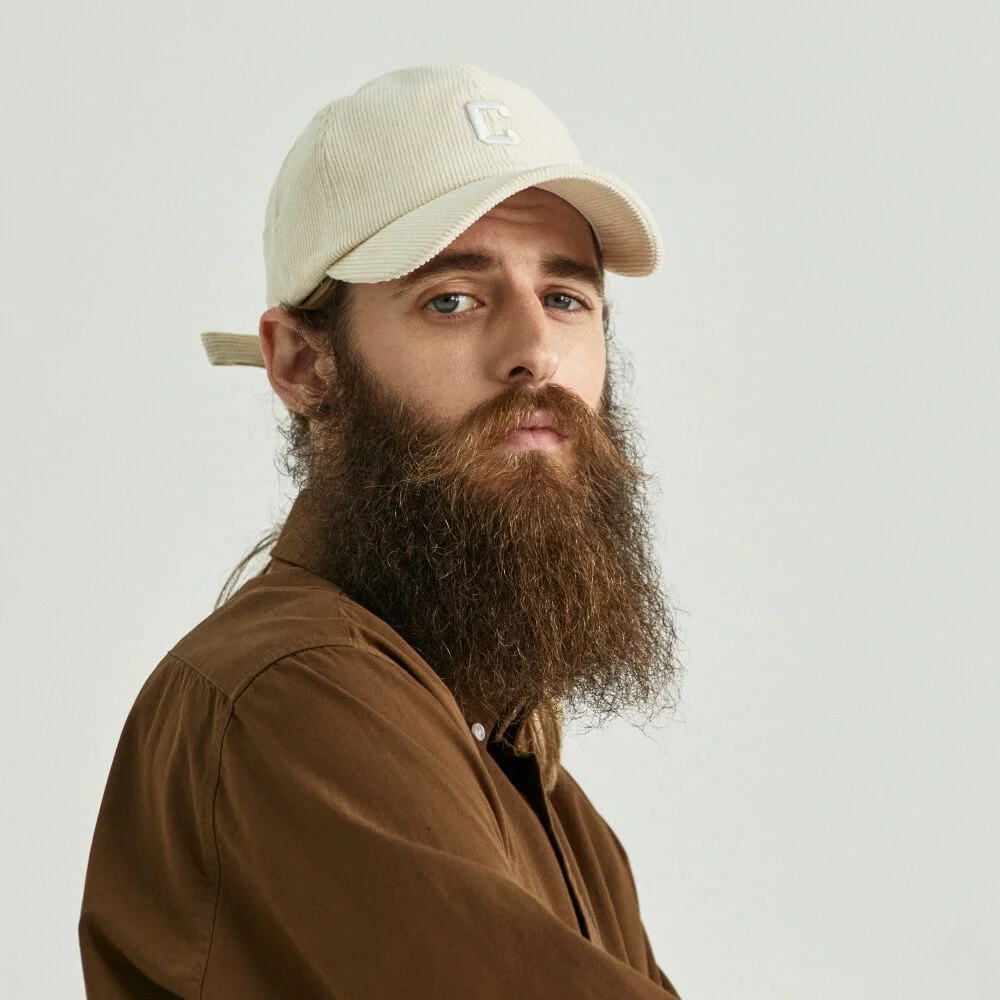 CB CORDUROY LOGO BALL CAP (IVORY)