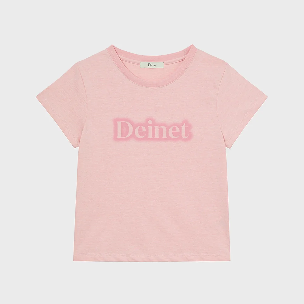 SPRAY LOGO PIGMENT T-SHIRT IN LIGHT PINK