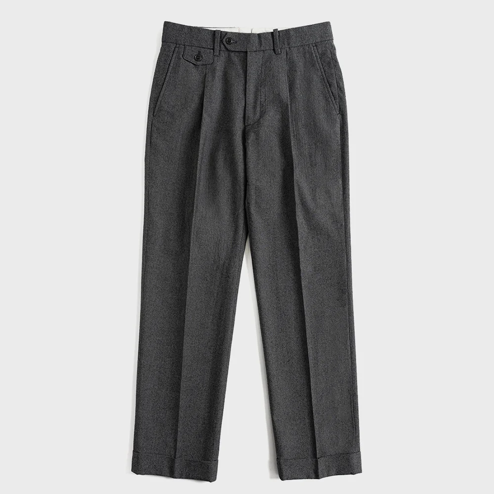 14 WOOL SINGLE PLEATED TROUSERS (grey)