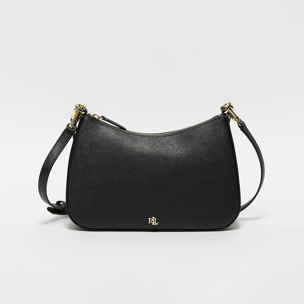 Crosshatch 皮革 中度 袋 (BLACK)