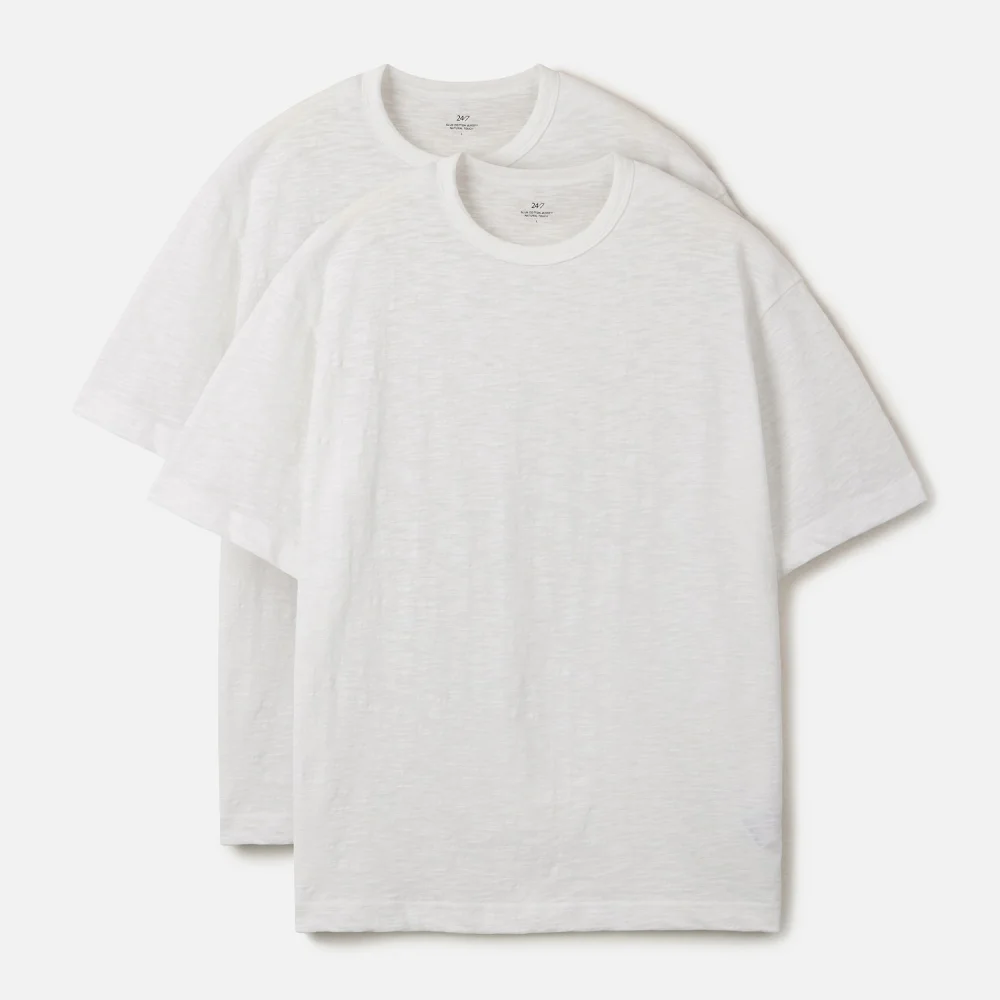 2PACK 20S SLUB TEE WHITE (247)