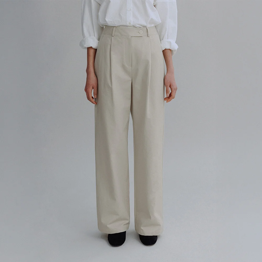 PLAP COTTON PANTS_GREIGE