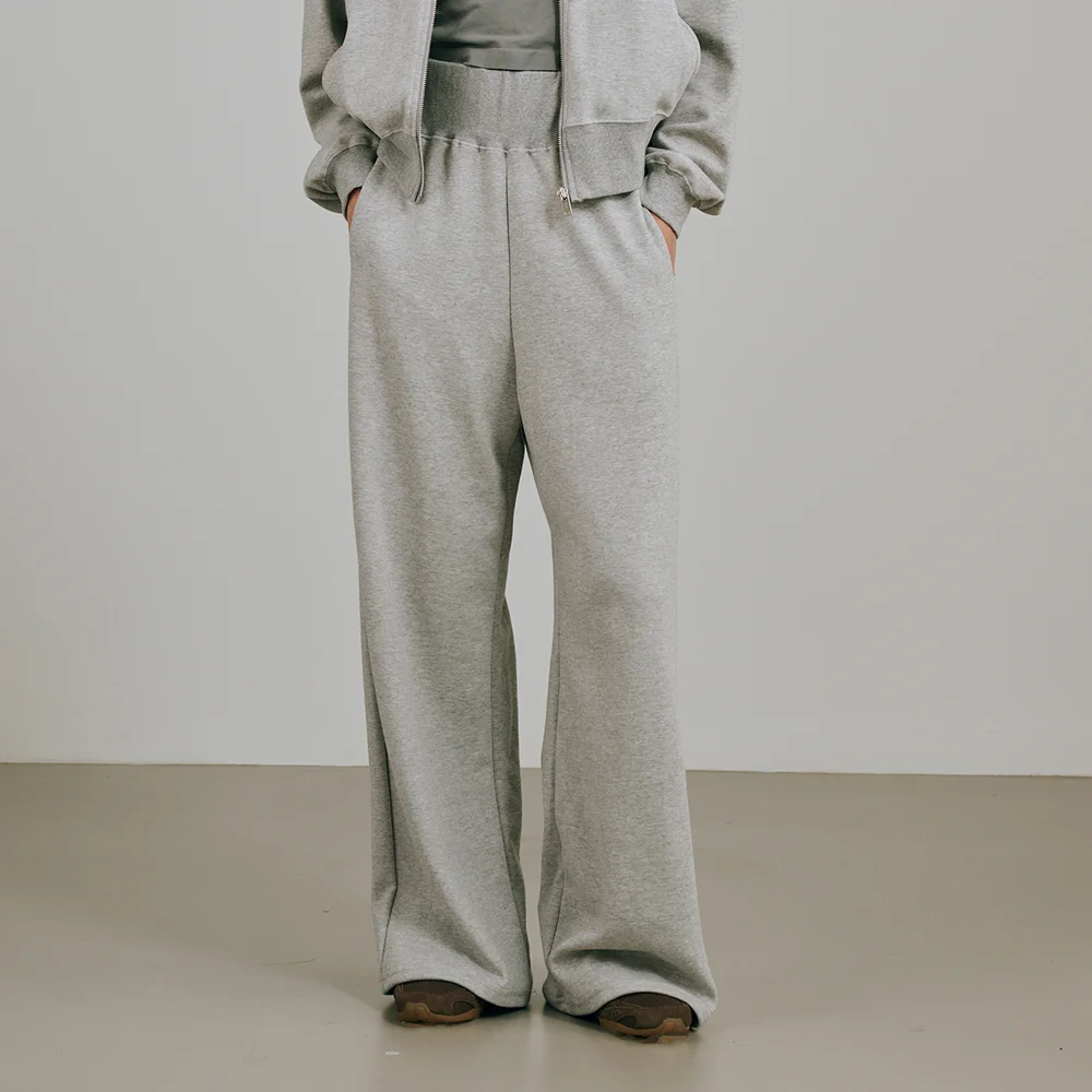寬版 鬆緊帶 純棉 褲子 - 麻花 灰色 / Wide Banding Cotton Pants - M.Gray