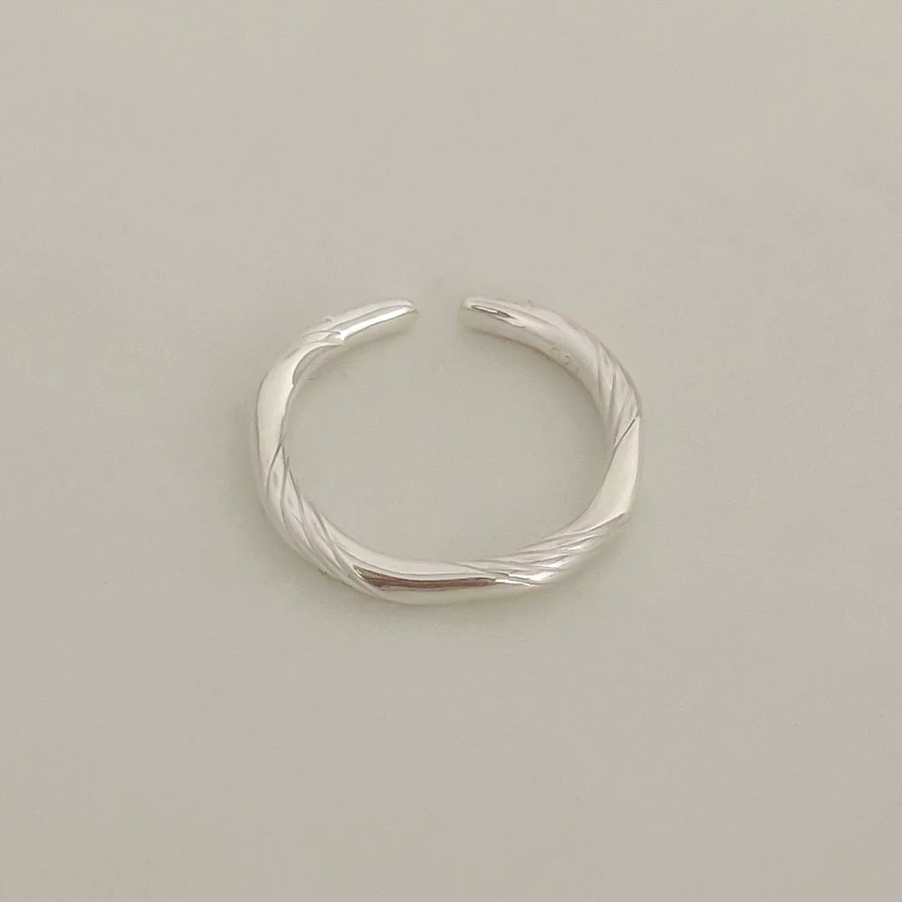 silver925 edge wave ring