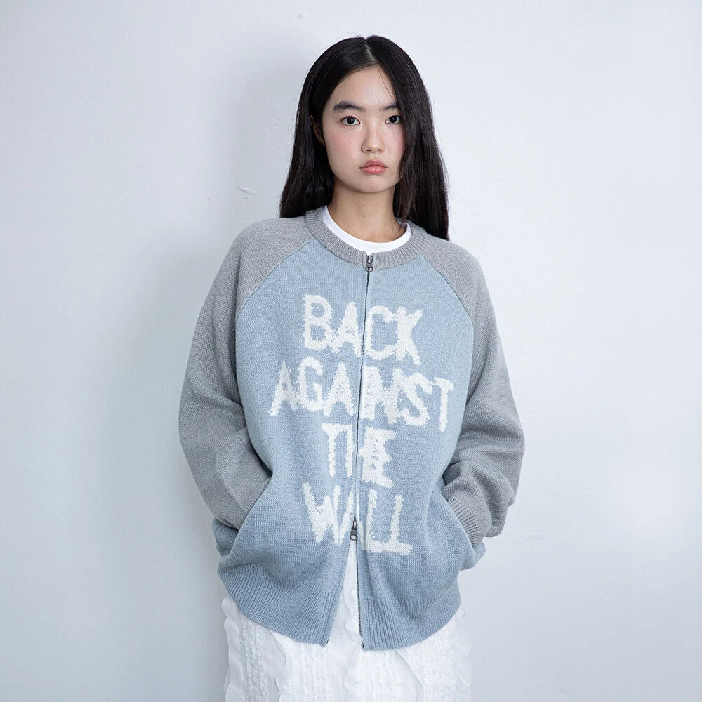 BAW RAGLAN ZIP UP KNIT_GREY(IK2EFMK683A)