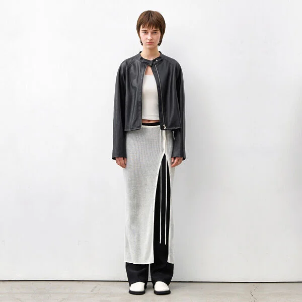 WOOL SHEER SET-UP KNIT SKIRT(SK-4991)