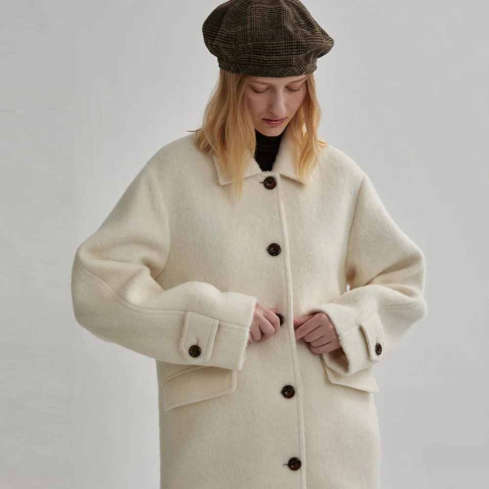CLASSIC WOOL HALF COAT (sand ivory)