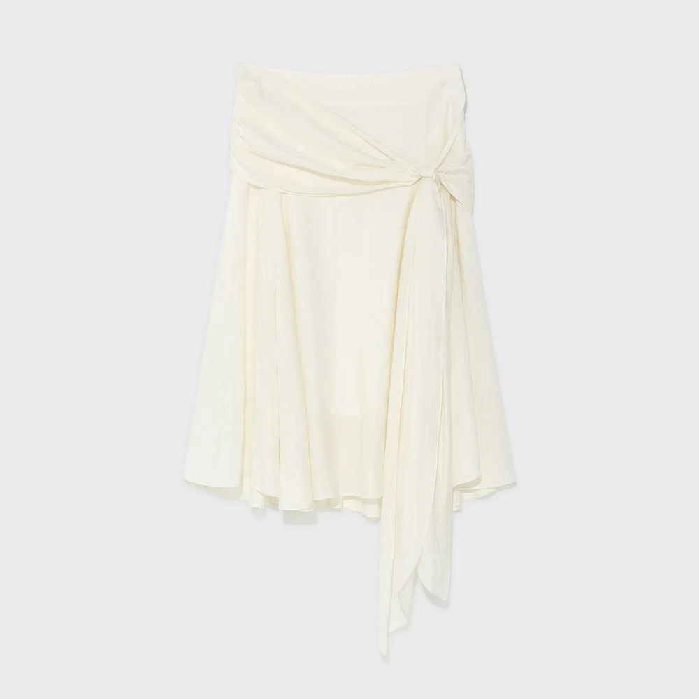 SUNSET DRAPE MIDI SKIRT (IVORY)