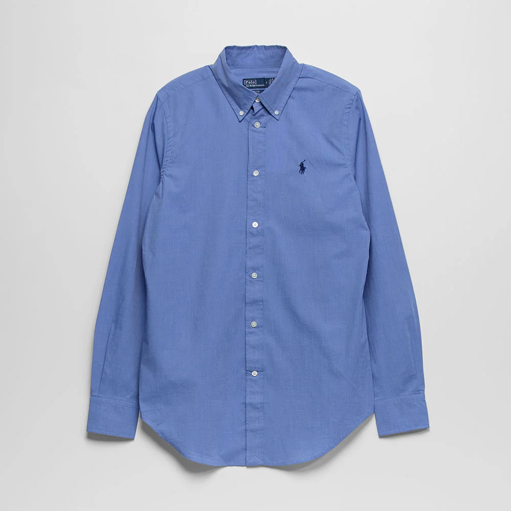 LS BRKN ST-LONG SLEEVE-BUTTON FRONT SHIRT 60/1 STRETCH POPLIN (BLUE)