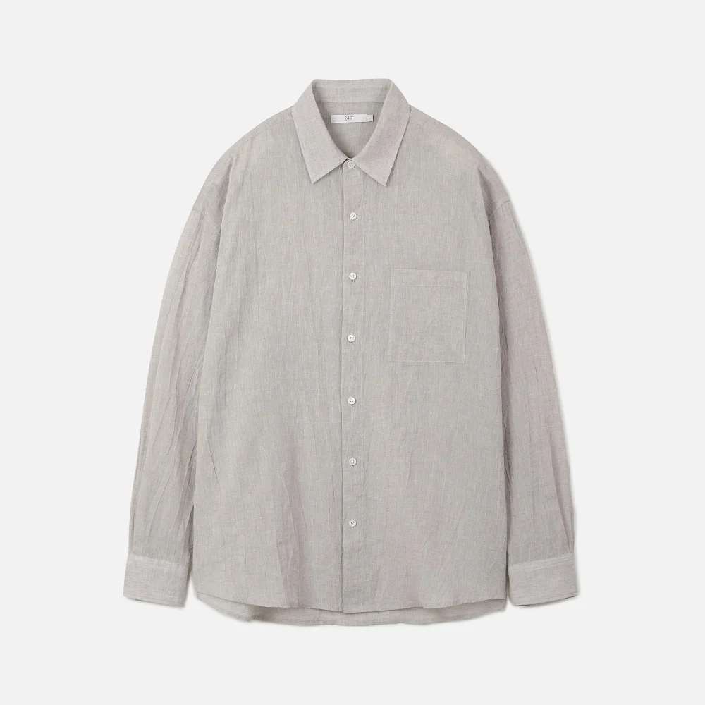OVERSIZED CREASE LINEN SHIRTS (JAPAN FABRIC) BEIGE (247)
