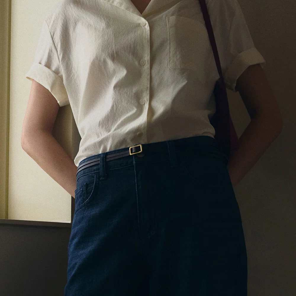 Leo String Leather Belt (Clove Brown)