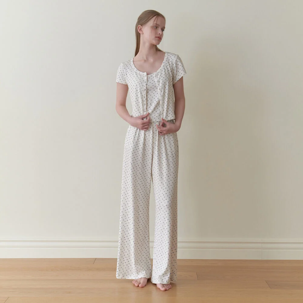Florrie room pants (blue flower)