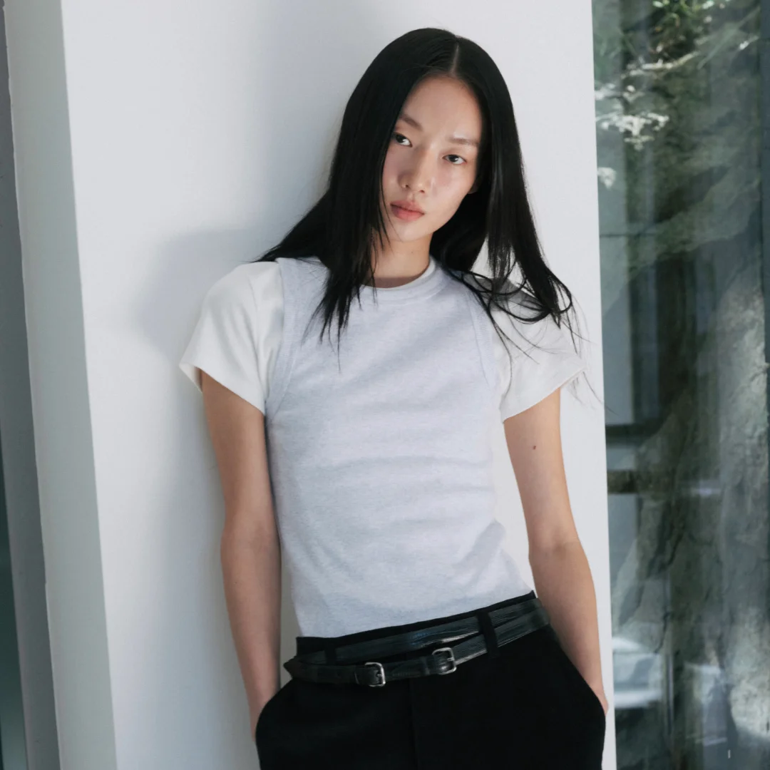 Standard cotton rib sleeveless (white / melange gray / red / light gray / black)