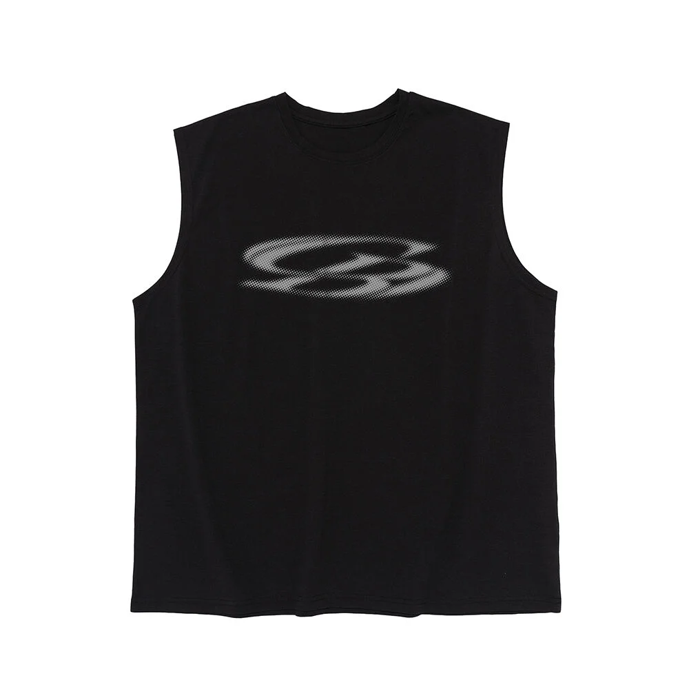VINTAGE CIRCLE LOGO DRY-FIT SLEEVELESS (BLACK)