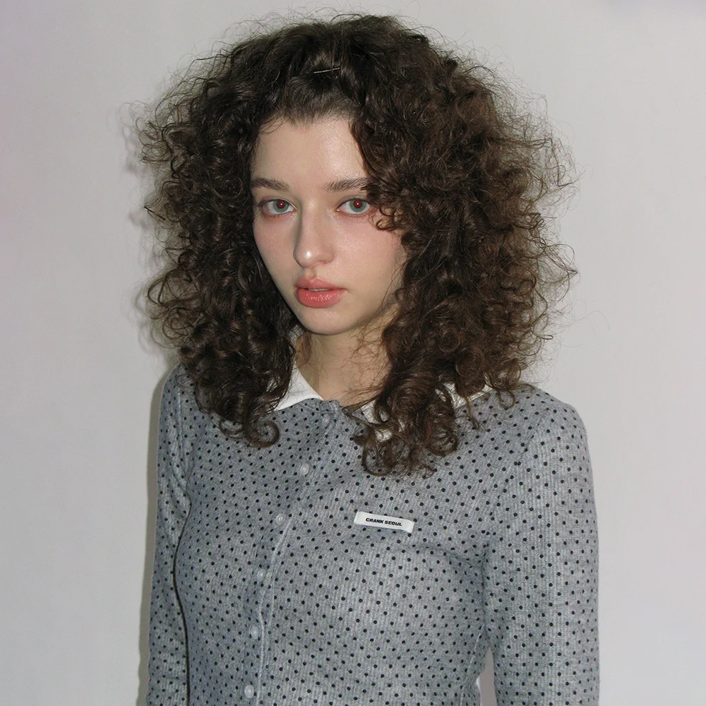DOT BRUSHED CARDIGAN_GREY