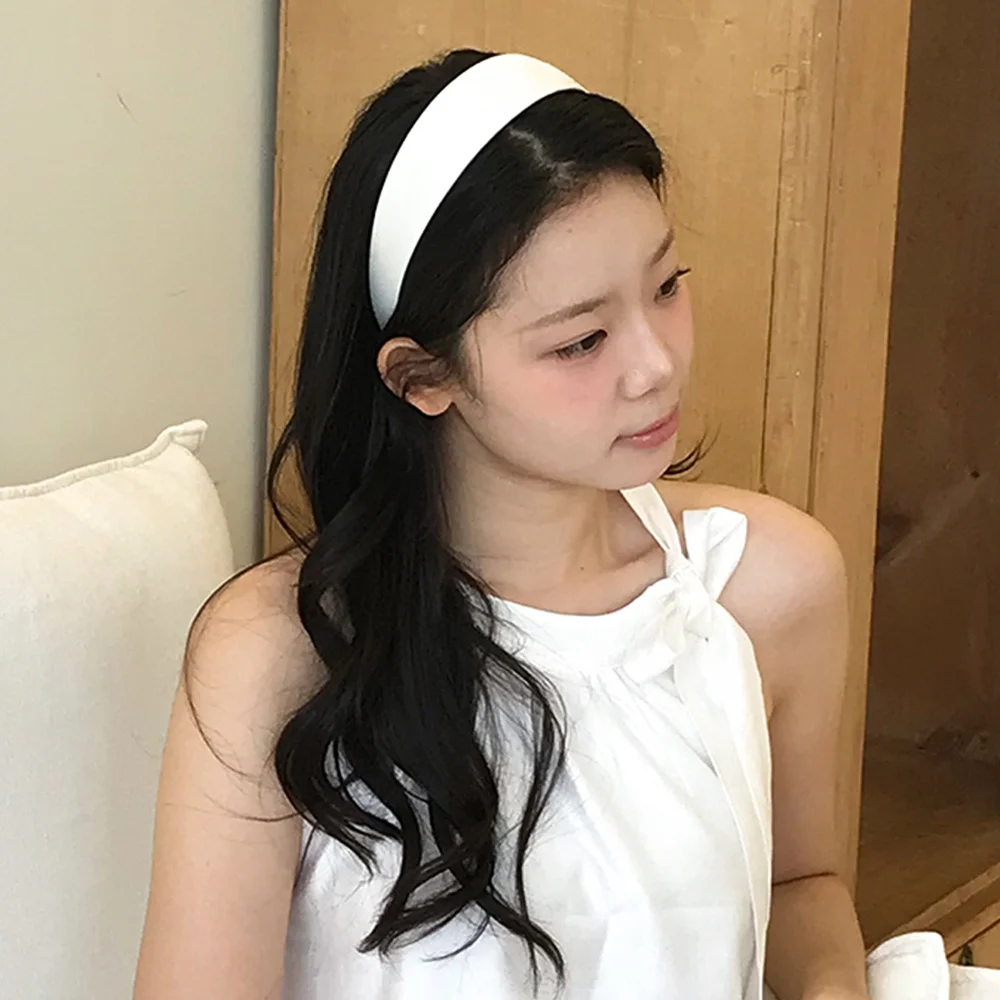 classic satin hairband - cloud white