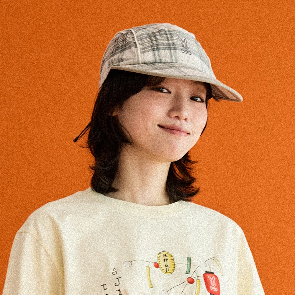 Cheki 泡泡紗 寬版 帽(BEIGE PATTERN)