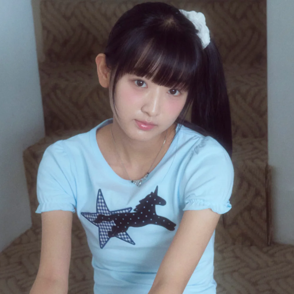 Starry Unicorn patch T-shirt Sky Blue