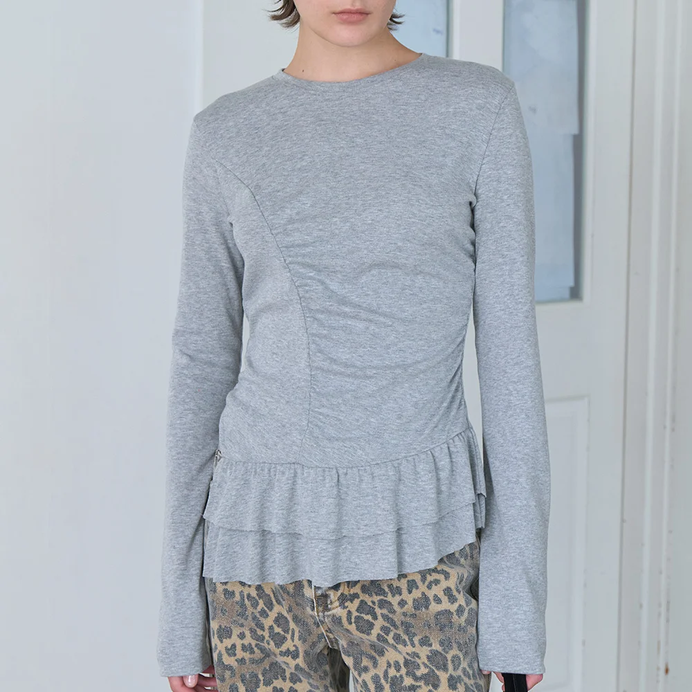 Unbalance Frill Shirred Top VW5WE632_2color