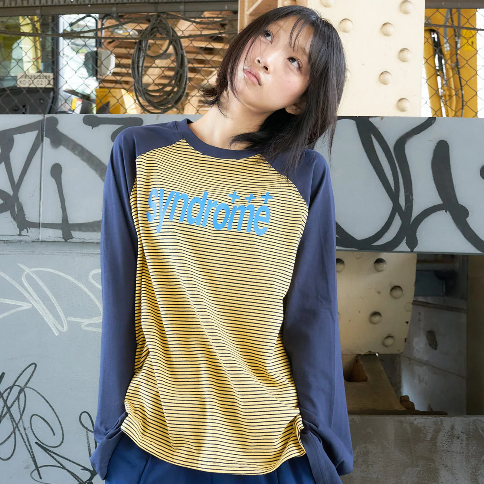 L27 SYNDROME STRIPE T-SHIRT(YELLOW)