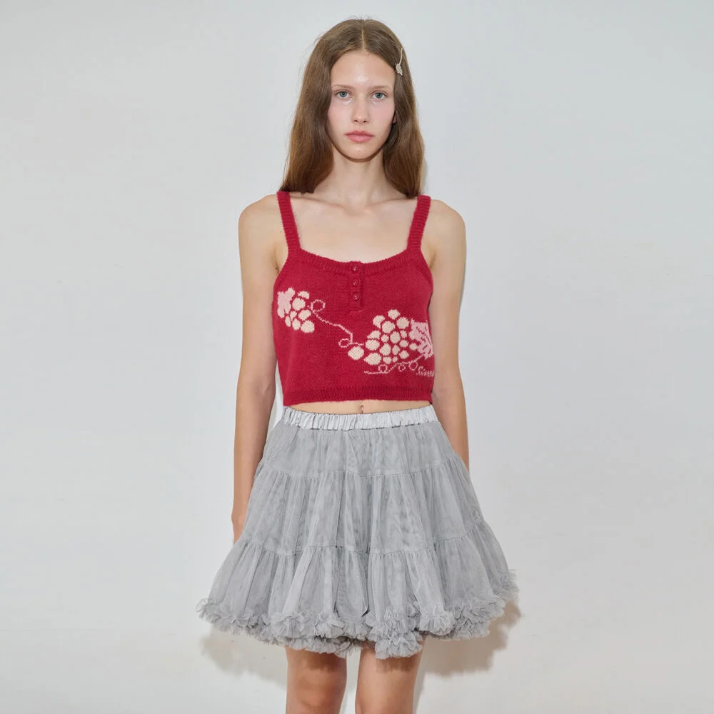 Grape Button Bustier (Red)