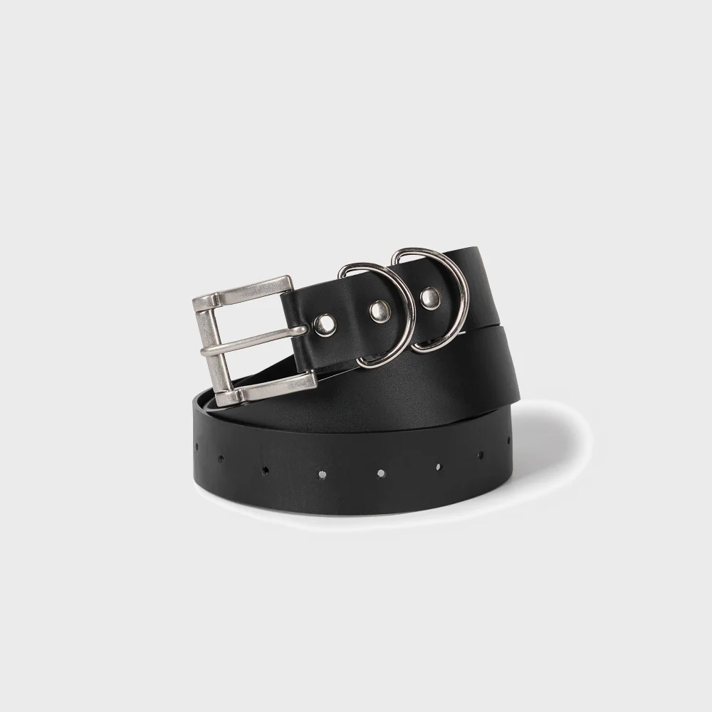 O-Ring Square Buckle Belt (Black)