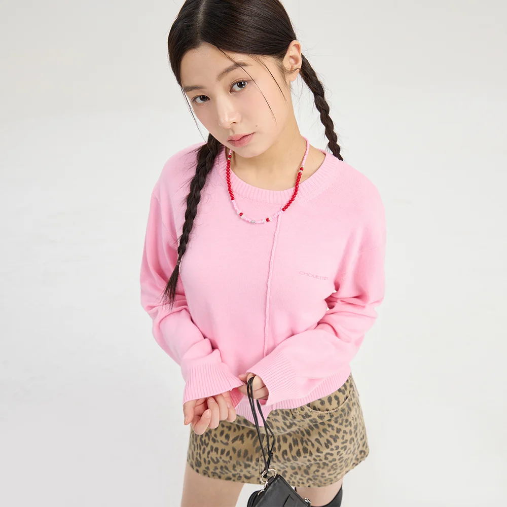 Chouetties by LUCKY CHOUETTE Unbalance Knit Pullover (pink) LAWAX26310PIX