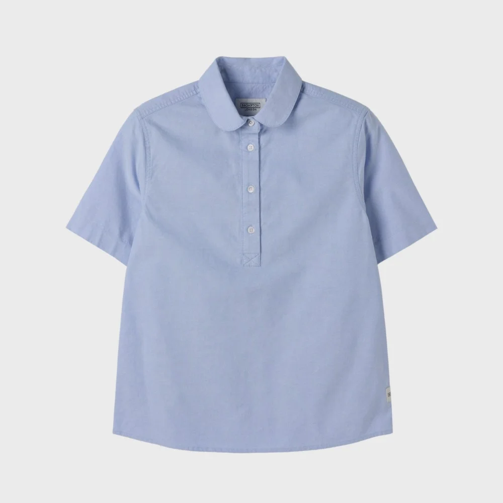 W OXFORD HALF SLEEVE COLLAR SHIRT - BLUE (P252WSH434)