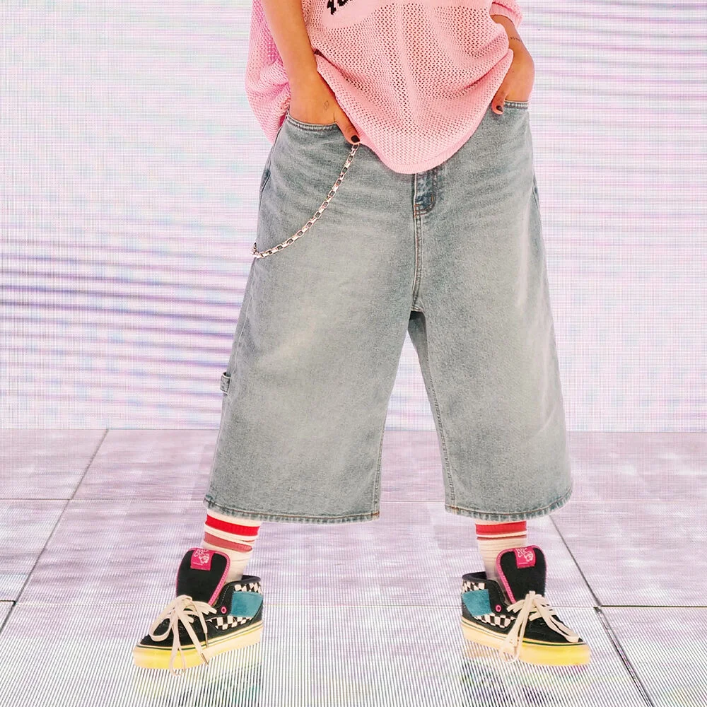 BULKY WIDE DENIM SHORT_LIGHT BLUE