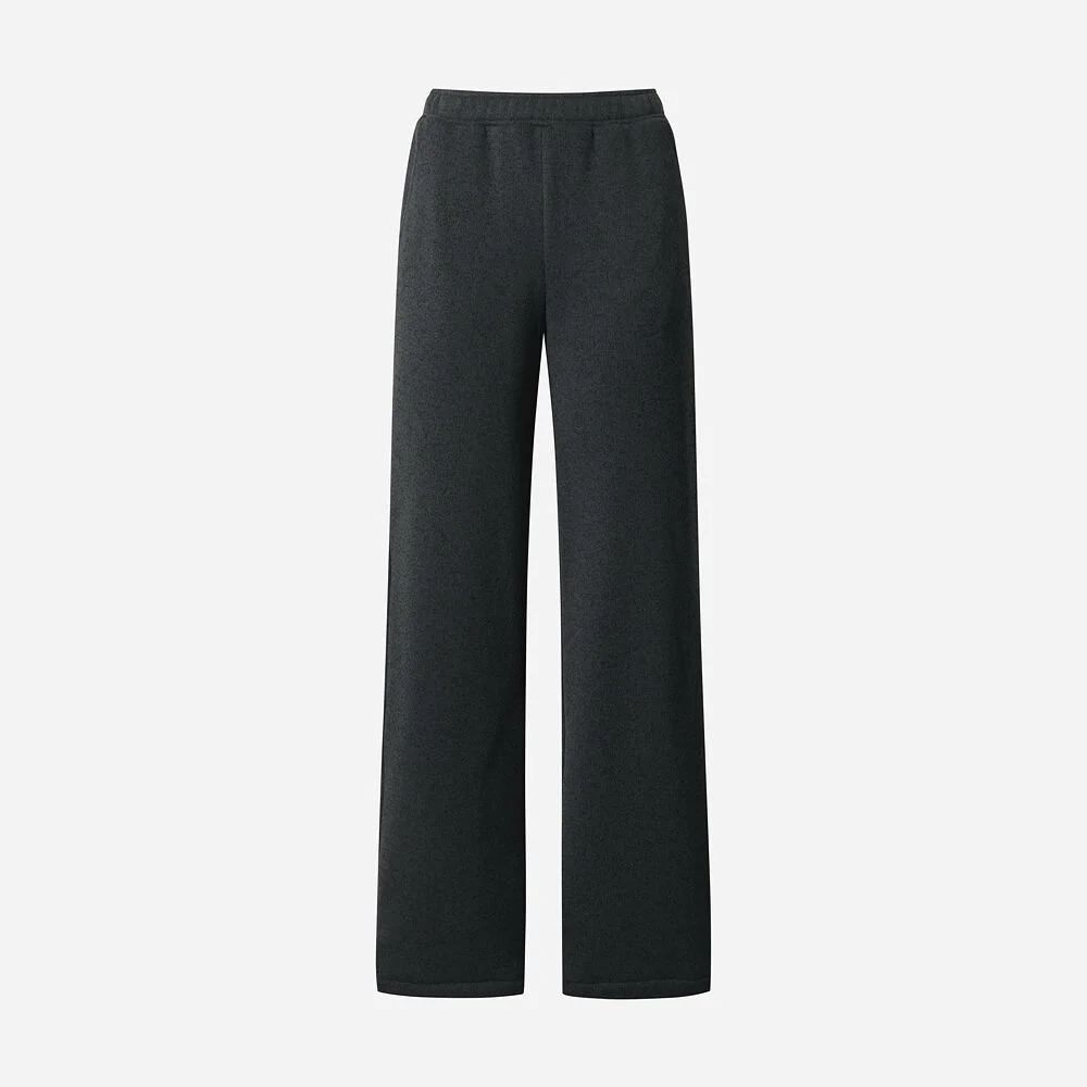 女裝) Temp Knit 標準版型 直筒 褲子(BLACK)