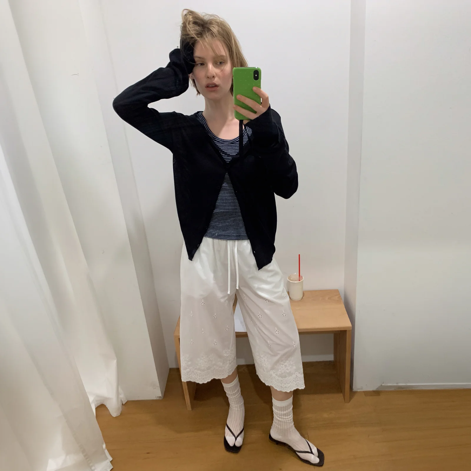 LACE COTTON PANTS_WHITE