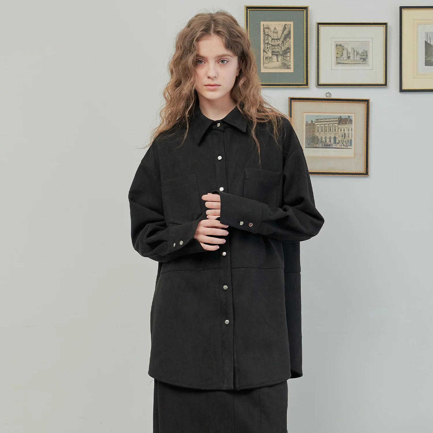BLACK SUEDE SHIRT
