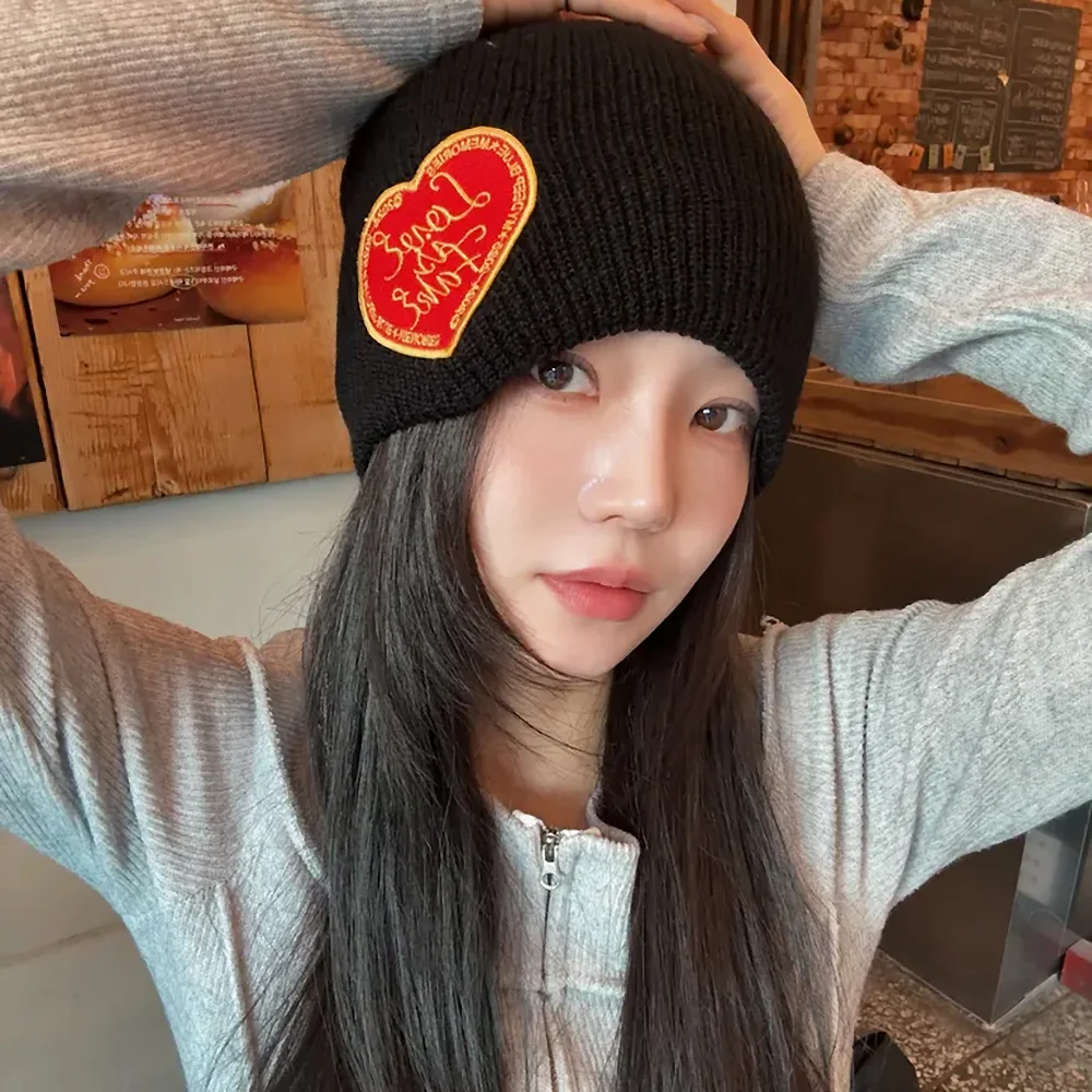 LOVE X FAKE BEANIE (BLACK)