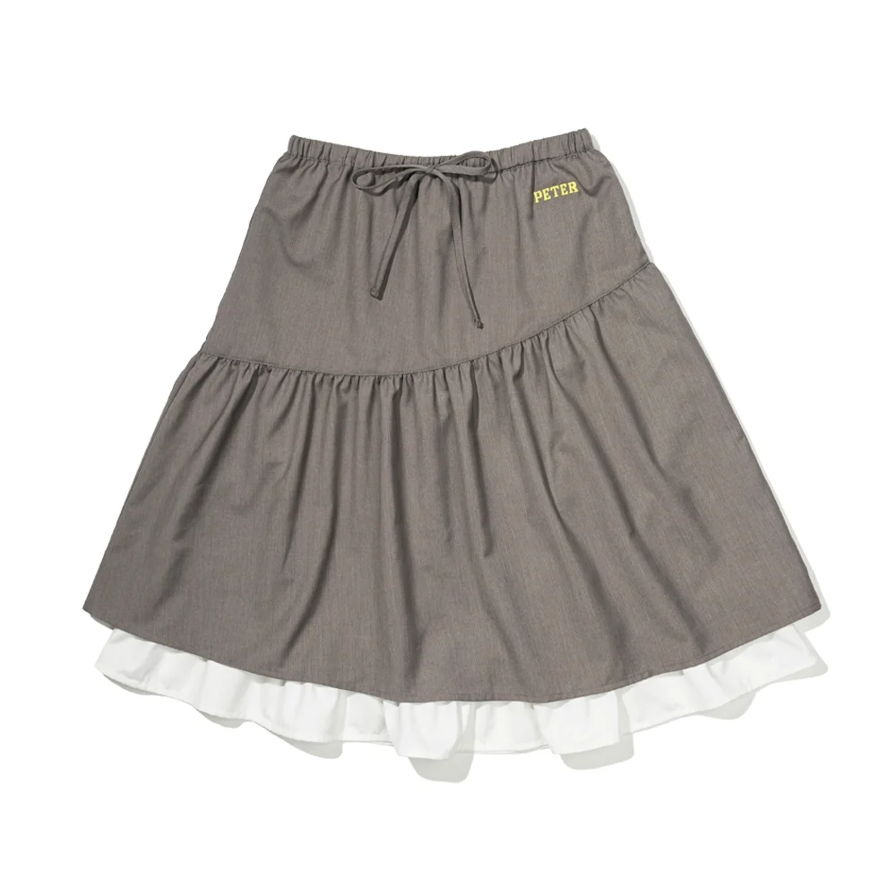 (W) PETER LAYERED SKIRT - GRAY